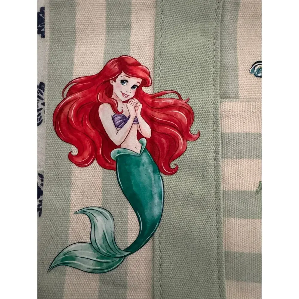 Disney Ariel Green Striped Custom Made Trader Joes Mini Tote